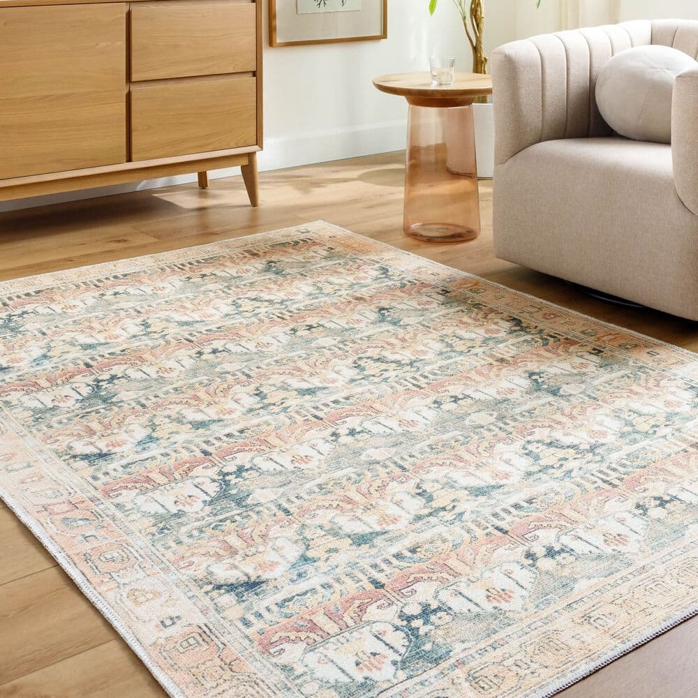 Amelie Medium Green Machine Woven Rug by Livabliss - Image 2