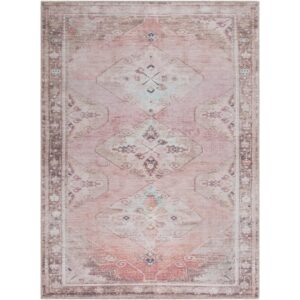 Amelie Dusty Pink Machine Woven Rug by Livabliss