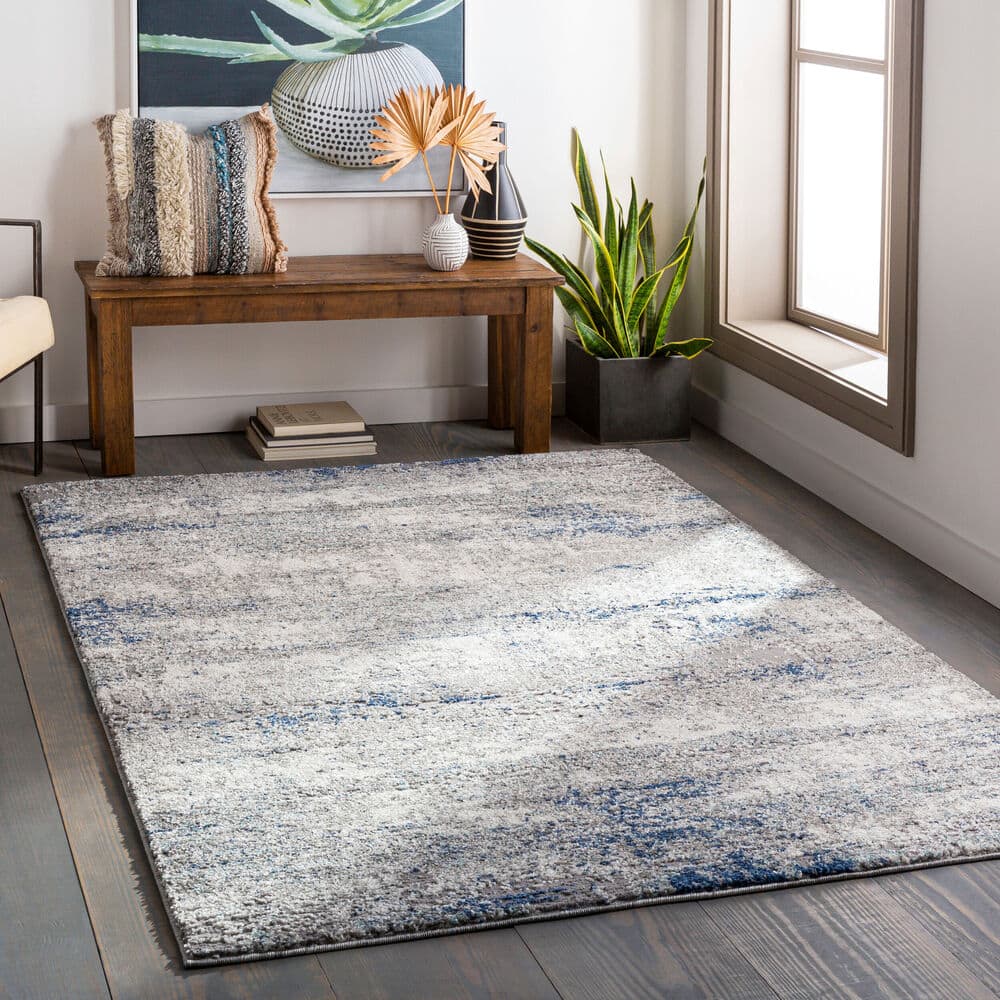 Andorra Dark Blue Machine Woven Rug by Livabliss - Image 2