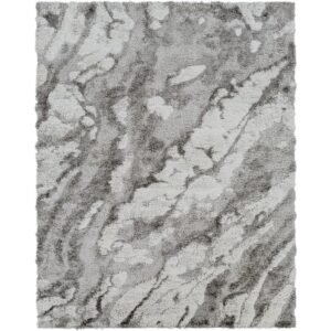 Alta Shag Gray Machine Woven Rug by Livabliss