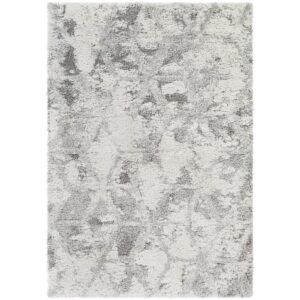 Alta Shag Light Gray Machine Woven Rug by Livabliss