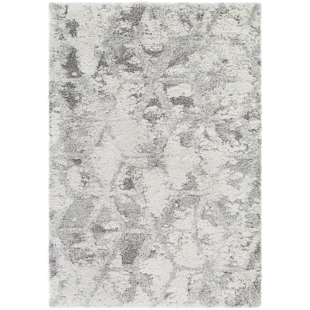 Alta Shag Light Gray Machine Woven Rug by Livabliss