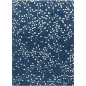 Athena Ink Blue Handmade Rug by Livabliss