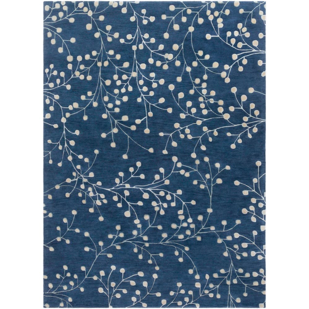 Athena Ink Blue Handmade Rug by Livabliss