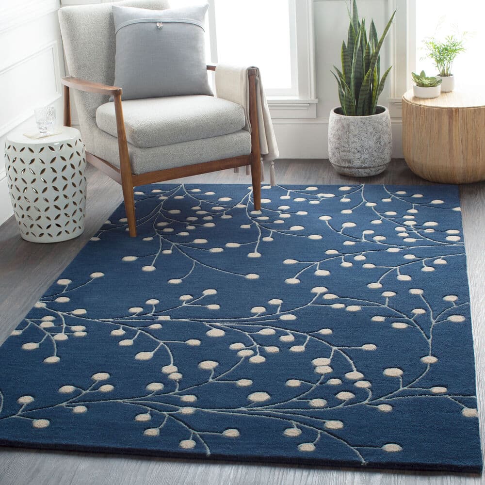 Athena Ink Blue Handmade Rug by Livabliss - Image 2