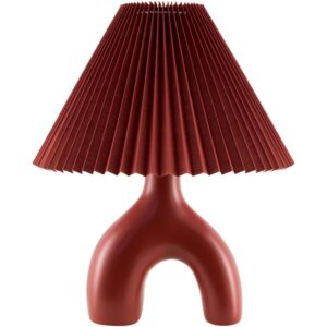 Alvik Dark Red Ceramic Table Lamp by Livabliss