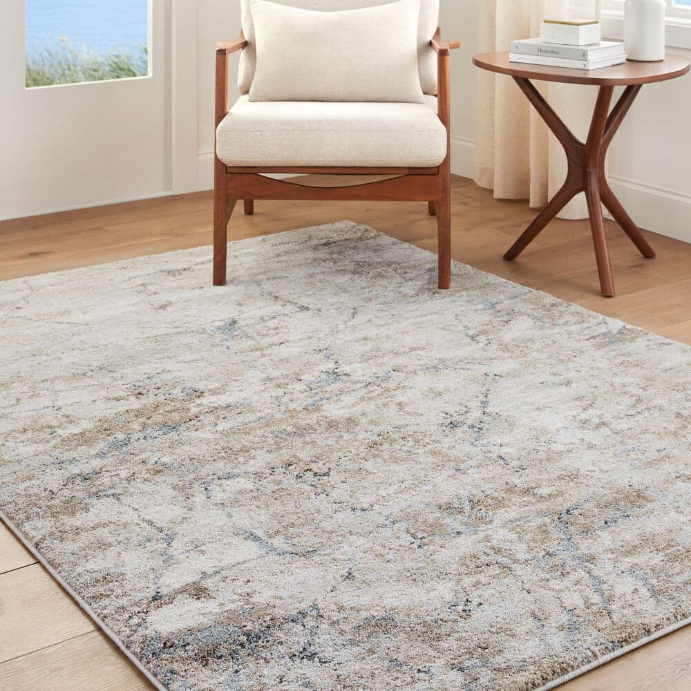 Avellino Light Beige Machine Woven Rug by Livabliss - Image 2