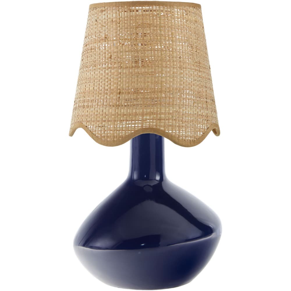 Aviara Dark Blue Ceramic Table Lamp by Livabliss