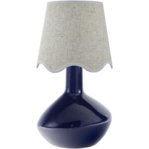 Aviara Dark Blue Ceramic Table Lamp by Livabliss
