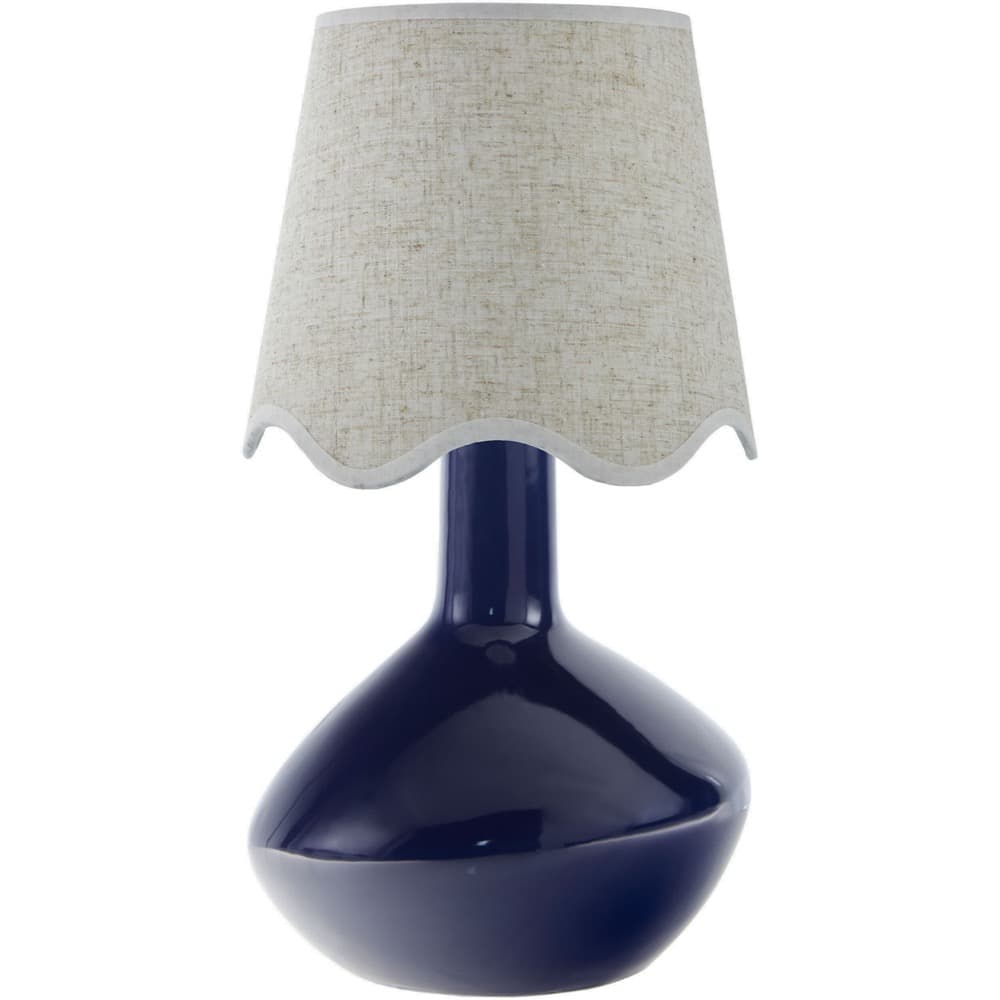 Aviara Dark Blue Ceramic Table Lamp by Livabliss