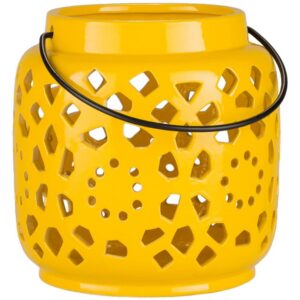 Avery Yellow Ceramic Lantern by Livabliss