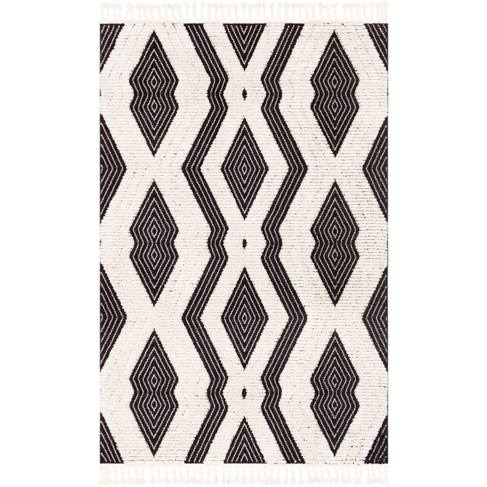 Azilal Black Machine Woven Rug by Livabliss - Image 6