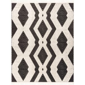 Azilal Black Machine Woven Rug by Livabliss