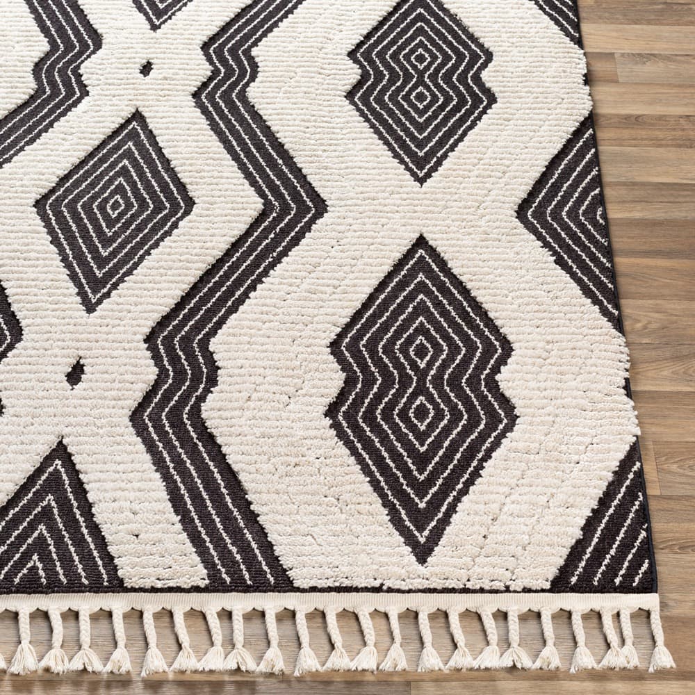 Azilal Black Machine Woven Rug by Livabliss - Image 5