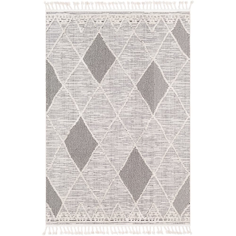 Azilal Gray Machine Woven Rug by Livabliss