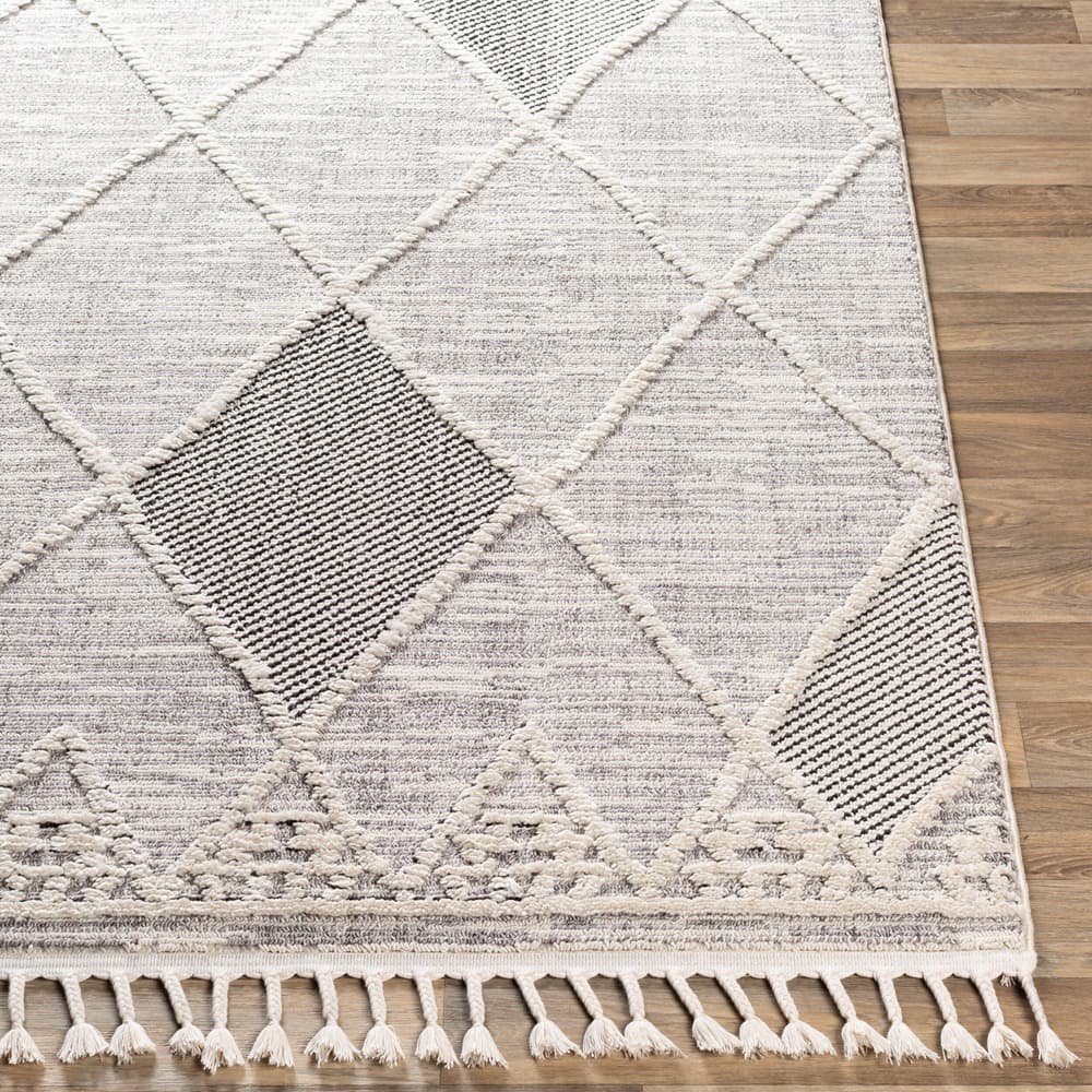 Azilal Gray Machine Woven Rug by Livabliss - Image 5