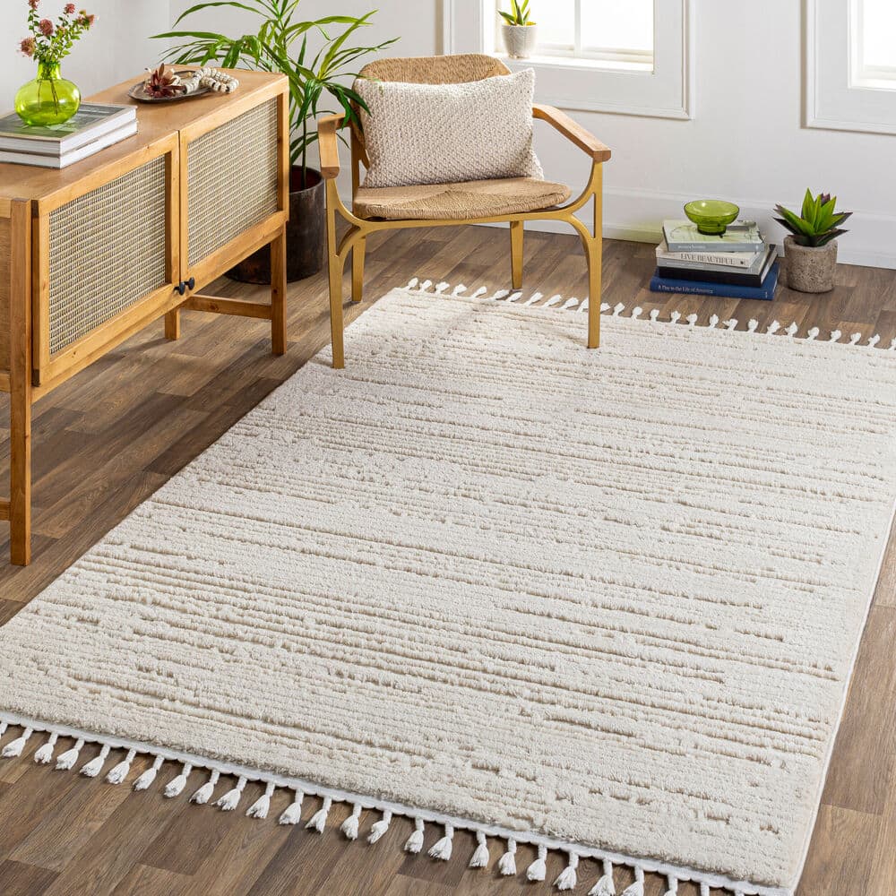 Azilal Ivory Machine Woven Rug by Livabliss - Image 2