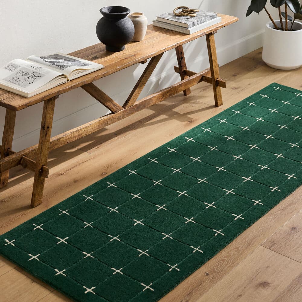 Brook Dark Green Handmade Rug by Livabliss - Image 2
