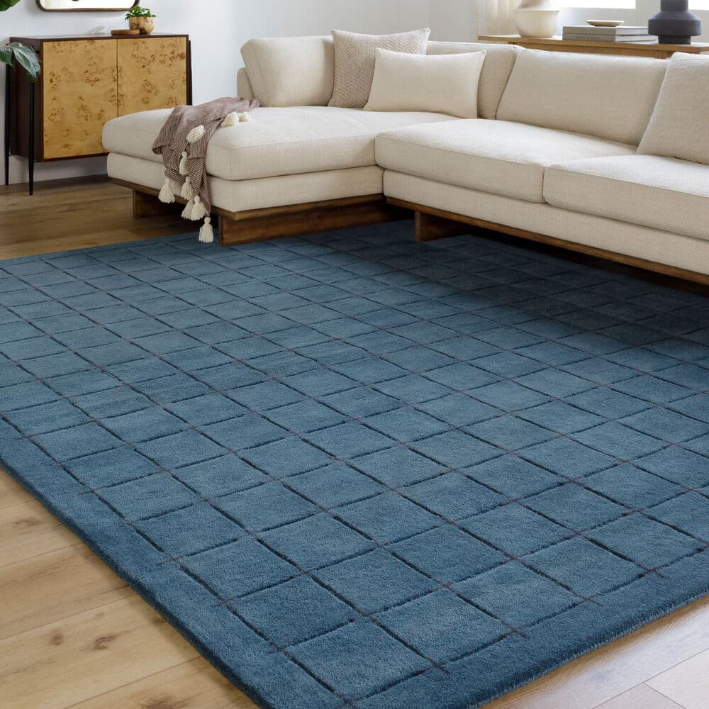 Brook Dark Blue Handmade Rug by Livabliss - Image 2