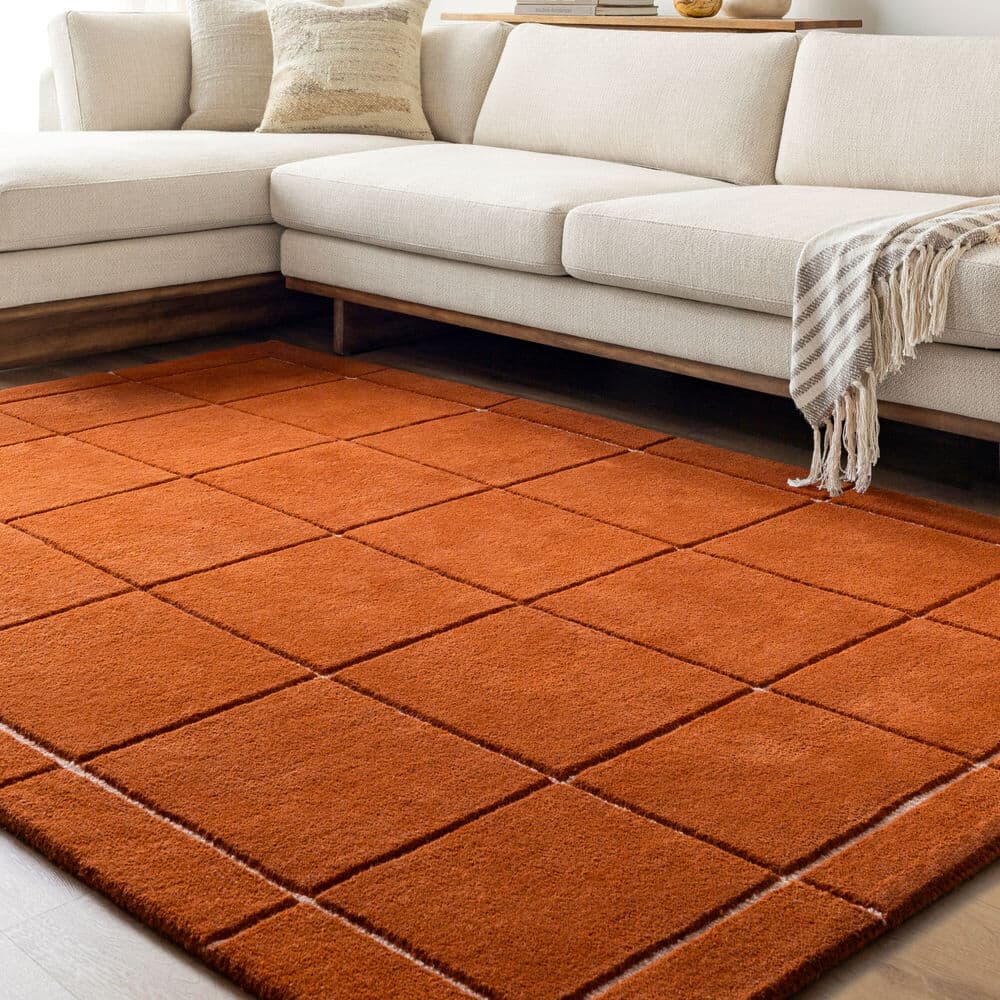 Brook Orange Handmade Rug by Livabliss - Image 2