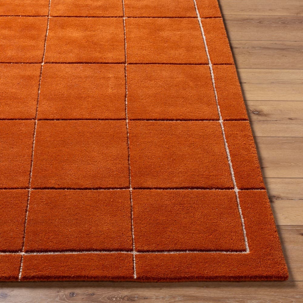 Brook Orange Handmade Rug by Livabliss - Image 3