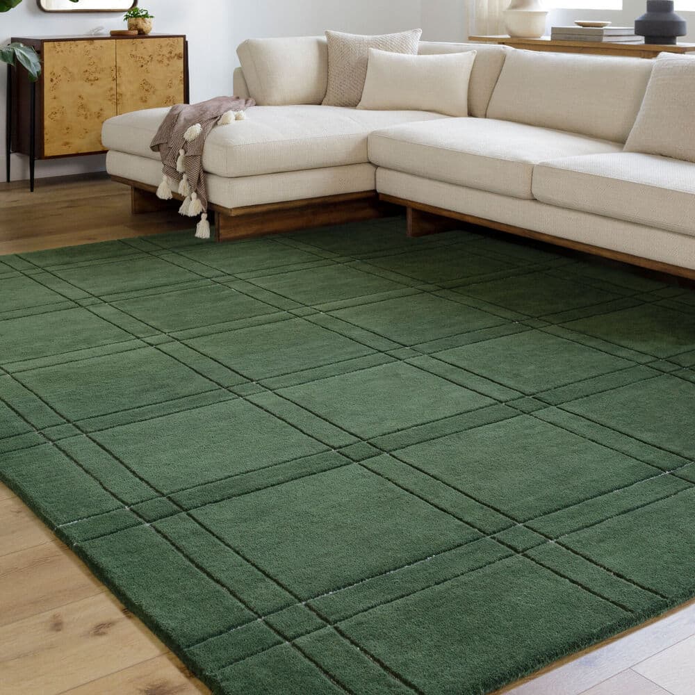 Brook Dark Green Handmade Rug by Livabliss - Image 2