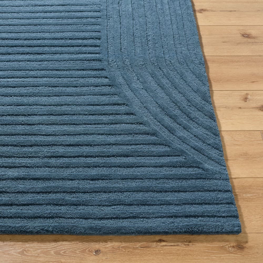 Brook Denim Blue Handmade Rug by Livabliss - Image 2