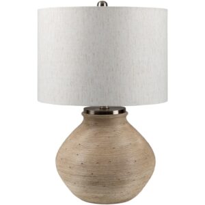 Brillo Beige Cement Table Lamp by Livabliss