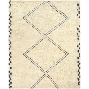 Beni Moroccan Ivory Handmade Rug by Livabliss