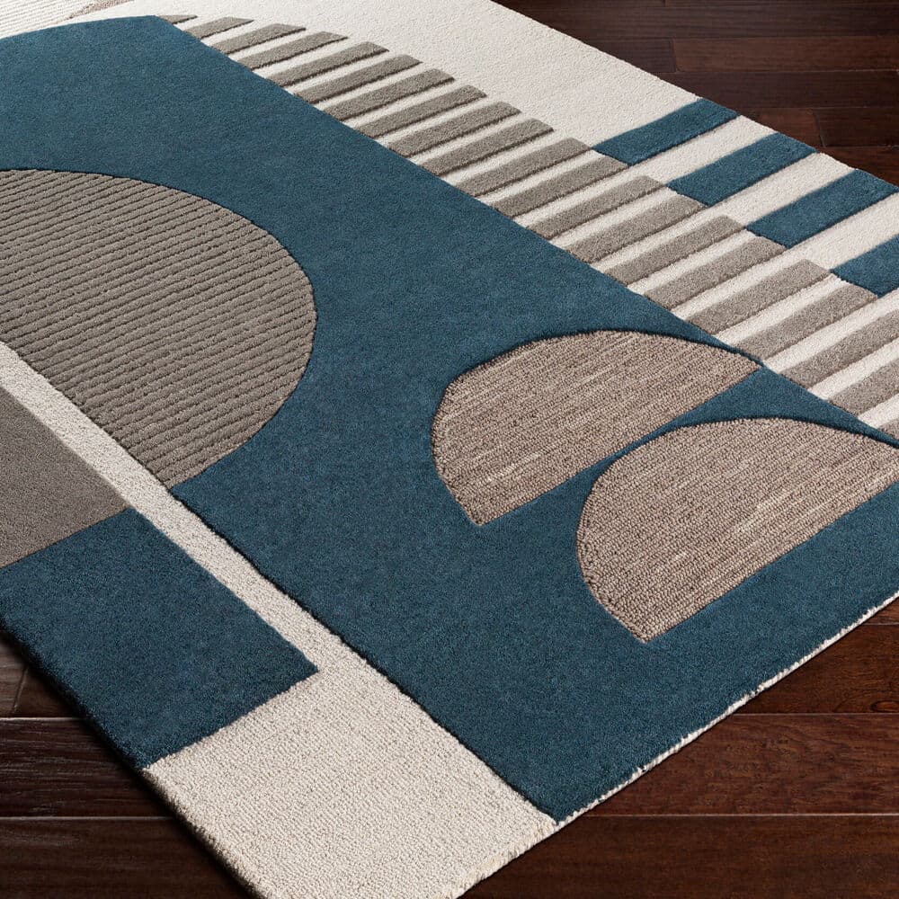 Brooklyn Teal Handmade Rug by Livabliss - Image 3