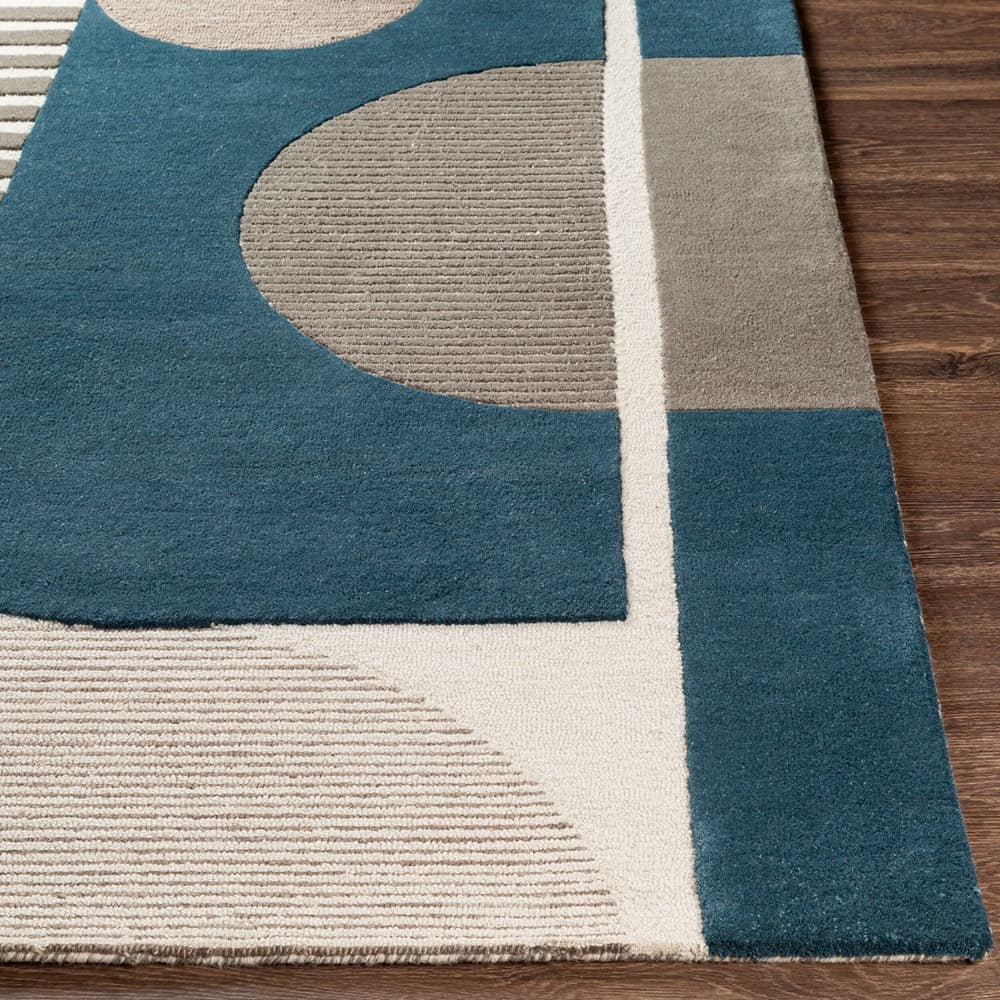 Brooklyn Teal Handmade Rug by Livabliss - Image 5