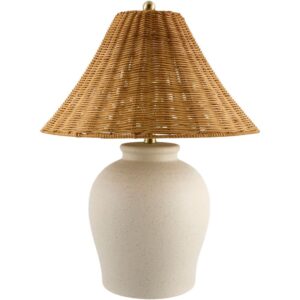 Besson Beige Ceramic Table Lamp by Livabliss