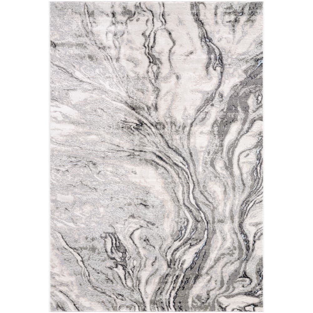 Amman Light Slate Machine Woven Rug by Livabliss