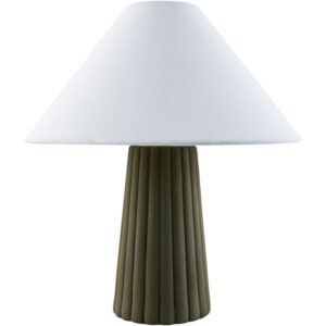 Conju Dark Green Ceramic Table Lamp by Livabliss