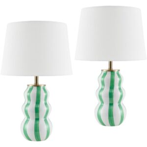 Dicomano Green Ceramic Table Lamp Set by Livabliss