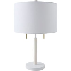 Dame White Rubber Wood Table Lamp by Livabliss