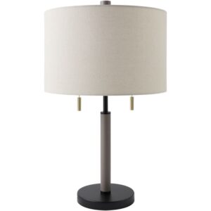 Dame Gray Rubber Wood Table Lamp by Livabliss