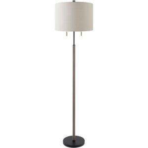 Dame Gray Rubber Wood Accent Floor Lamp by Livabliss