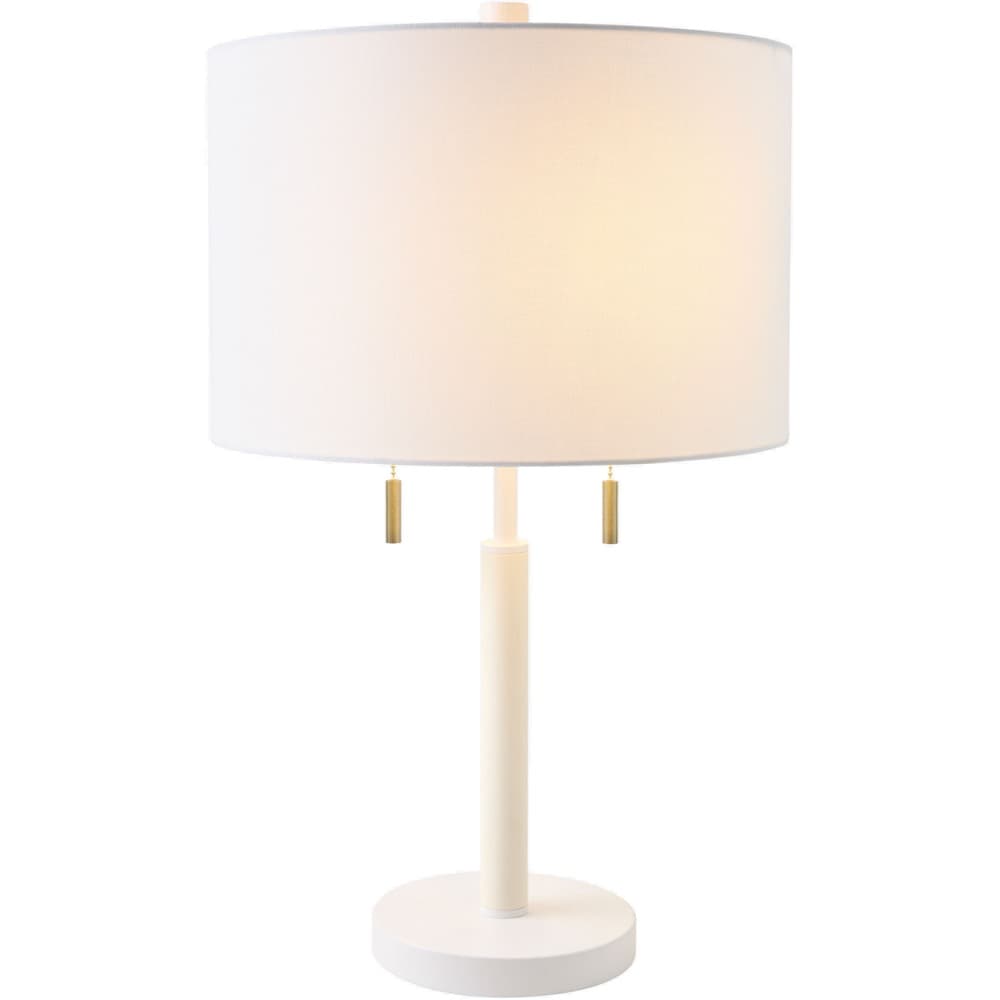 Dame White Rubber Wood Table Lamp by Livabliss - Image 2