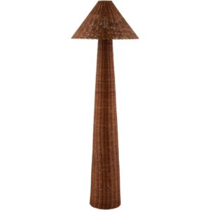 Dunehaven Brown Rattan Accent Floor Lamp by Livabliss