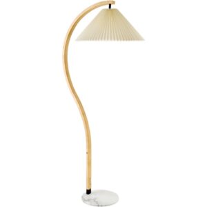Gumel Cream Rubber Wood Accent Floor Lamp by Livabliss