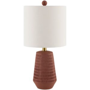 Leipzig Brick Red Resin Table Lamp by Livabliss