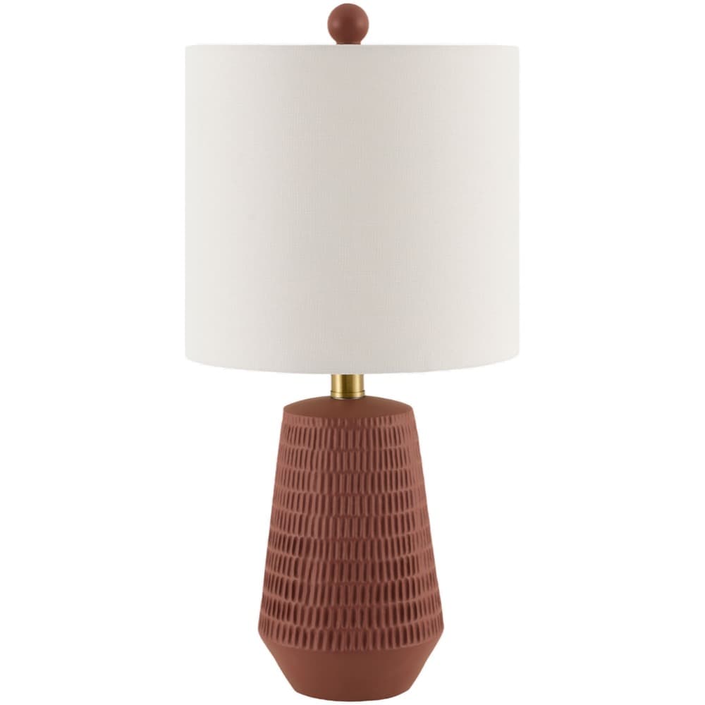 Leipzig Brick Red Resin Table Lamp by Livabliss
