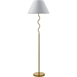 Meander Metallic Brass Iron Accent Floor Lamp by Livabliss