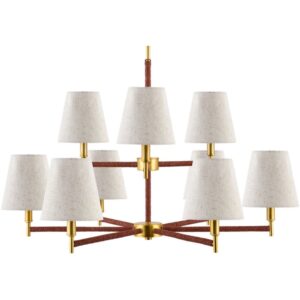 Majen Metallic Brass Iron Chandelier by Livabliss