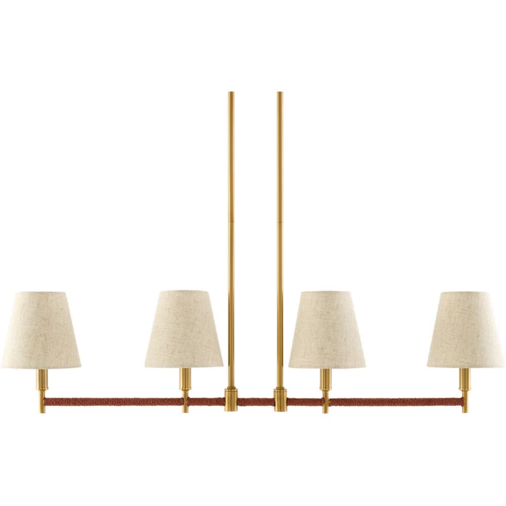 Majen Metallic Brass Iron Chandelier by Livabliss
