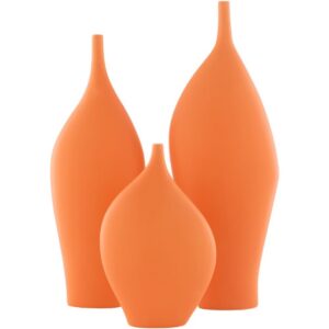 Neo Orange Ceramic Vase Set by Livabliss