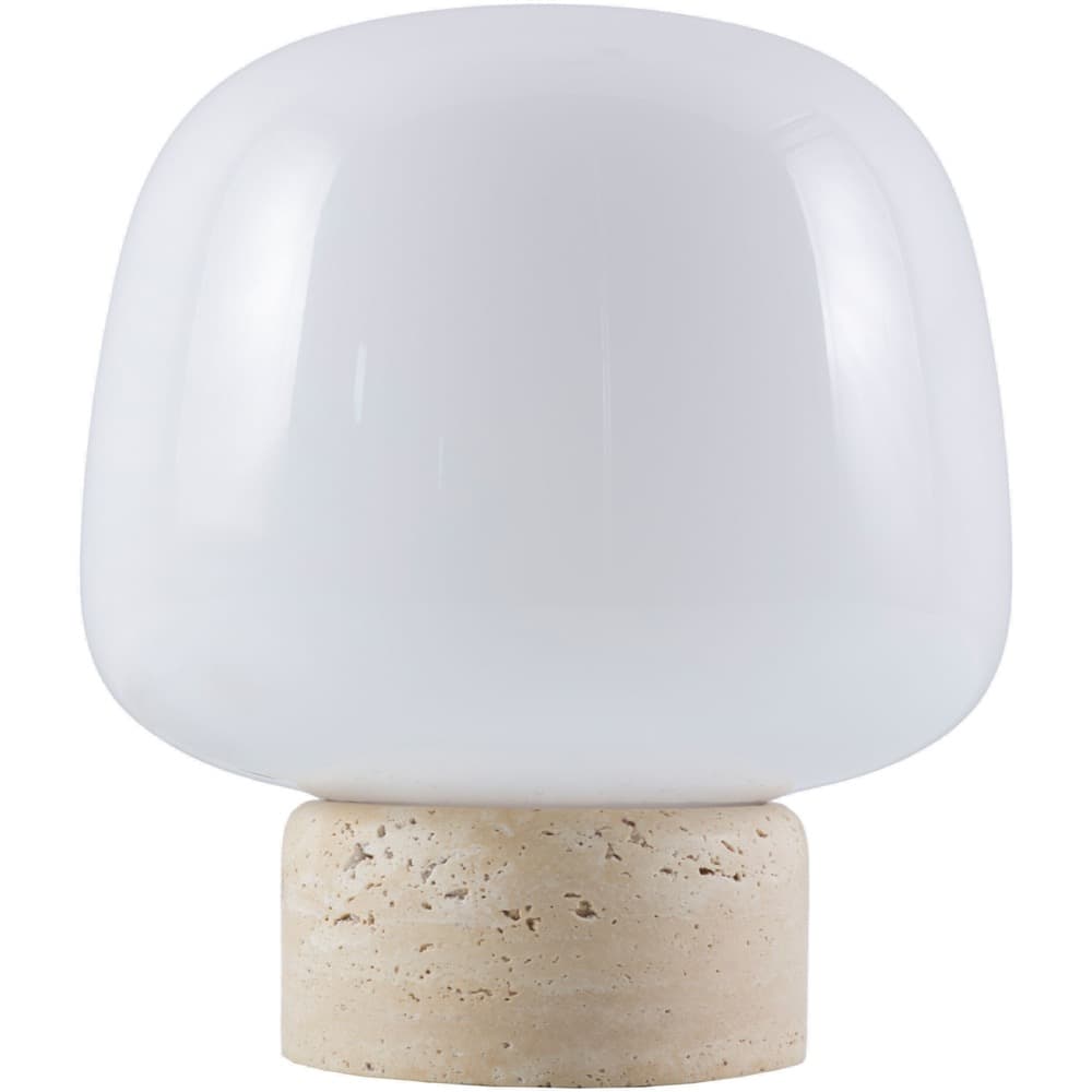 Portio Beige Travertine Table Lamp by Livabliss