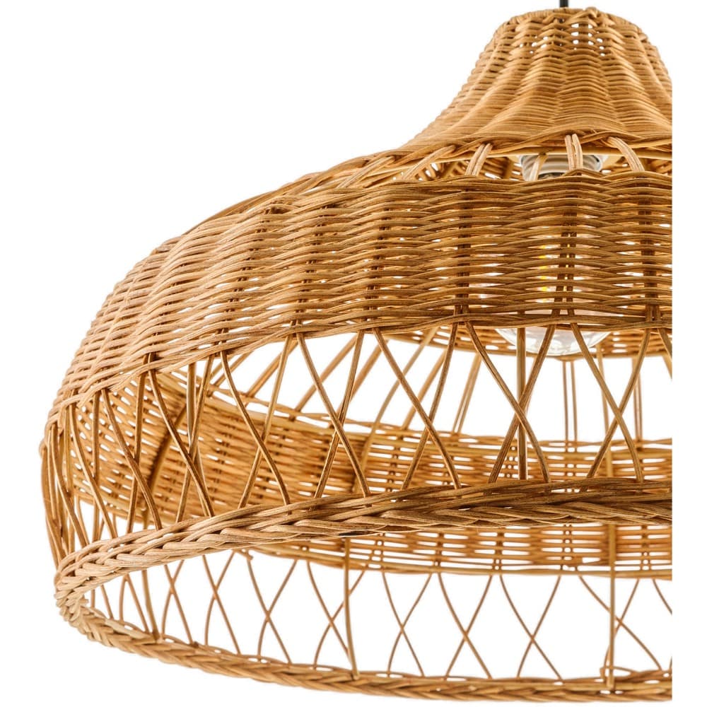 Radiant Dark Brown Rattan Pendant by Livabliss - Image 2