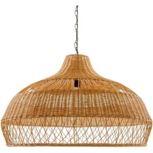 Radiant Dark Brown Rattan Pendant by Livabliss